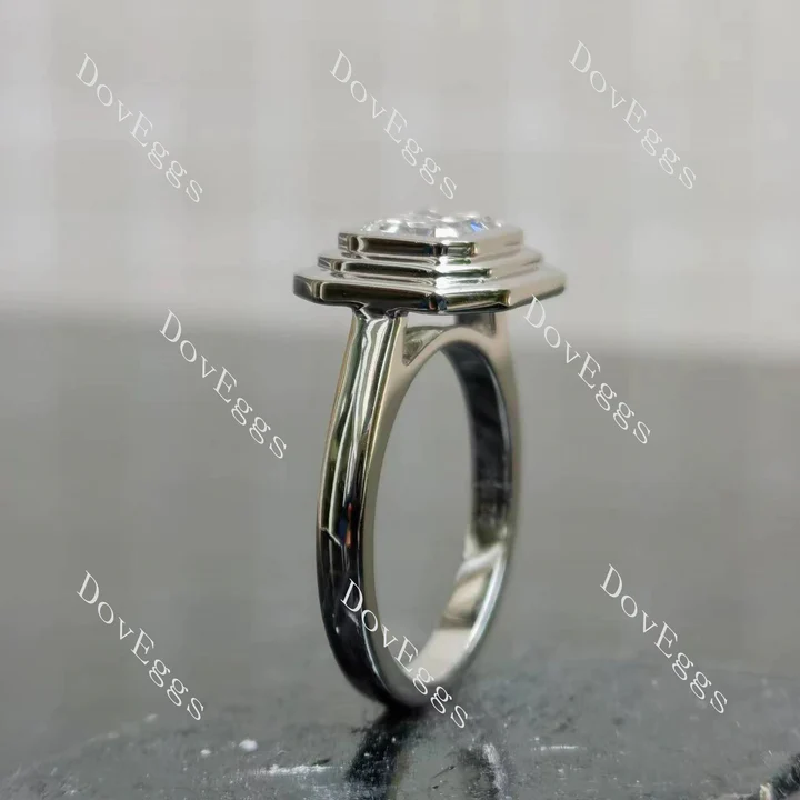 Doveggs bezel solitaire engagement ring semi-mount only(Exclusively to DovEggs Stones)