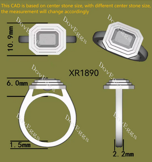 Doveggs bezel solitaire engagement ring semi-mount only(Exclusively to DovEggs Stones)