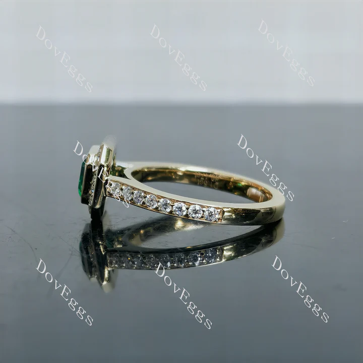 Doveggs halo half eternity engagement ring semi-mount only(Exclusively to DovEggs Stones)