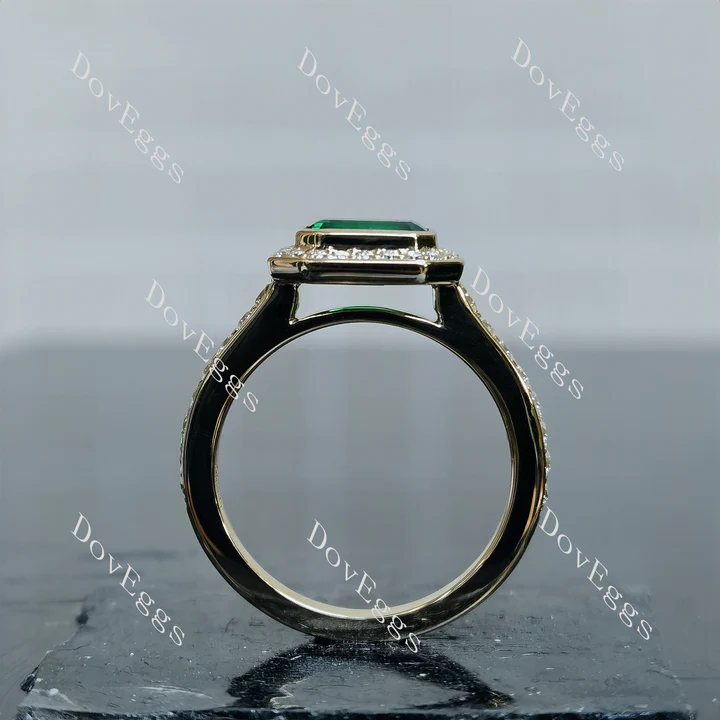 Doveggs halo half eternity engagement ring semi-mount only(Exclusively to DovEggs Stones)