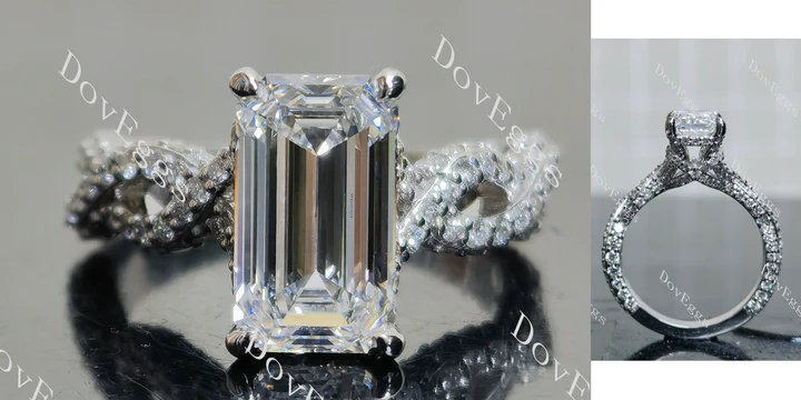 Doveggs pave split shanks eternity engagement ring semi-mount only(Exclusively to DovEggs Stones)