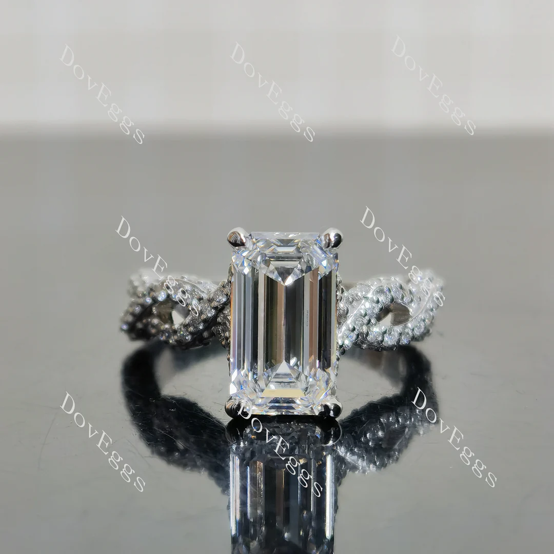 Doveggs pave split shanks eternity engagement ring semi-mount only(Exclusively to DovEggs Stones)