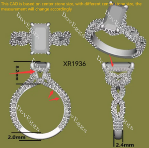 Doveggs pave split shanks eternity engagement ring semi-mount only(Exclusively to DovEggs Stones)