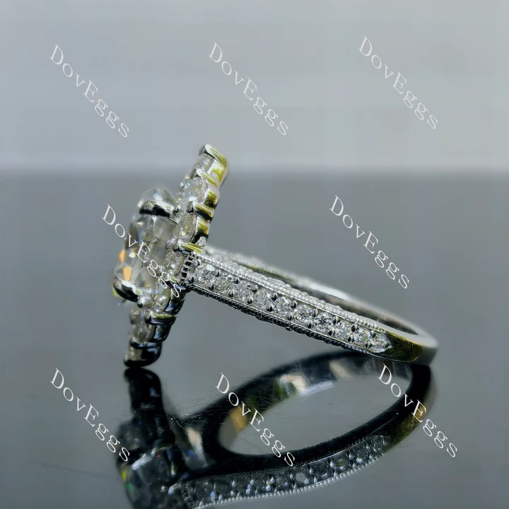 Doveggs pave floral eternity engagement ring semi-mount only(Exclusively to DovEggs Stones)