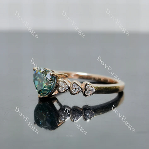 Doveggs heart bezel side stones engagement ring semi-mount only(Exclusively to DovEggs Stones)