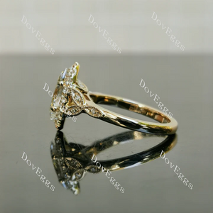 Doveggs halo side stones art deco engagement ring semi-mount only(Exclusively to DovEggs Stones)