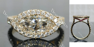 Doveggs halo vintage engagement ring semi-mount only(Exclusively to DovEggs Stones)