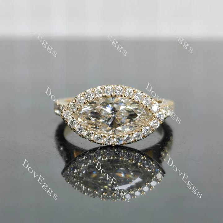 Doveggs halo vintage engagement ring semi-mount only(Exclusively to DovEggs Stones)