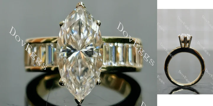 Doveggs channel half eternity engagement ring semi-mount only(Exclusively to DovEggs Stones)