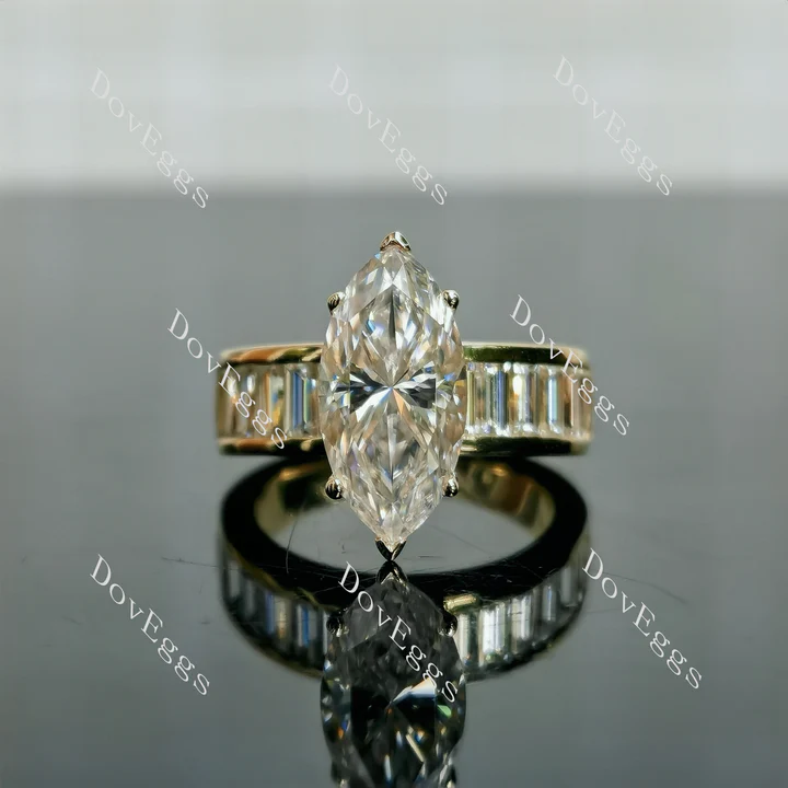 Doveggs channel half eternity engagement ring semi-mount only(Exclusively to DovEggs Stones)