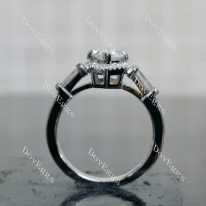 Doveggs halo side stones engagement ring semi-mount only(Exclusively to DovEggs Stones)