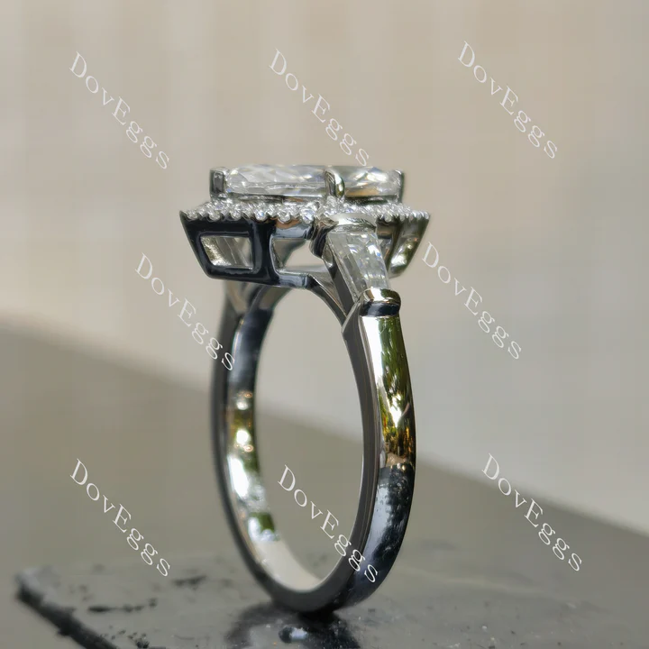 Doveggs halo side stones engagement ring semi-mount only(Exclusively to DovEggs Stones)