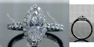 Doveggs halo pave engagement ring semi-mount only(Exclusively to DovEggs Stones)