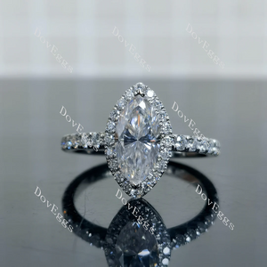 Doveggs halo pave engagement ring semi-mount only(Exclusively to DovEggs Stones)