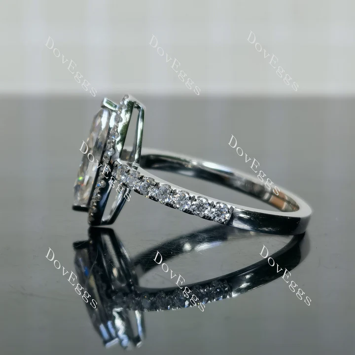 Doveggs halo pave engagement ring semi-mount only(Exclusively to DovEggs Stones)