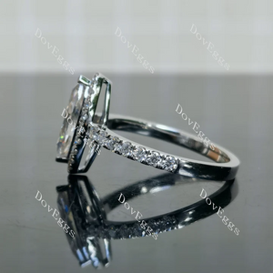 Doveggs halo pave engagement ring semi-mount only(Exclusively to DovEggs Stones)