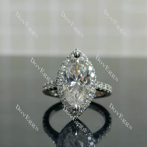 Doveggs halo pave engagement ring semi-mount only(Exclusively to DovEggs Stones)