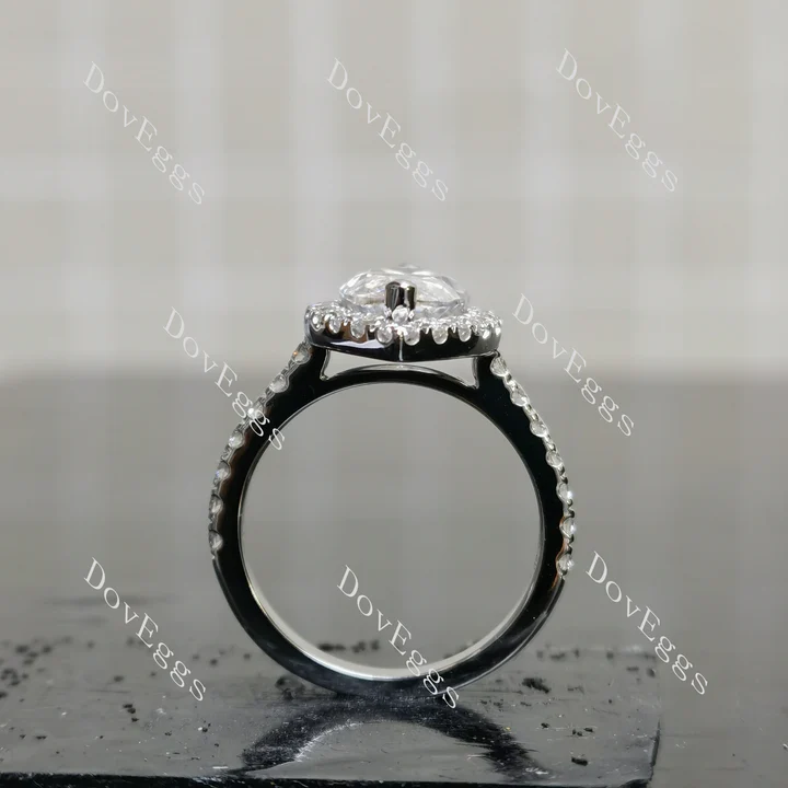 Doveggs halo pave engagement ring semi-mount only(Exclusively to DovEggs Stones)