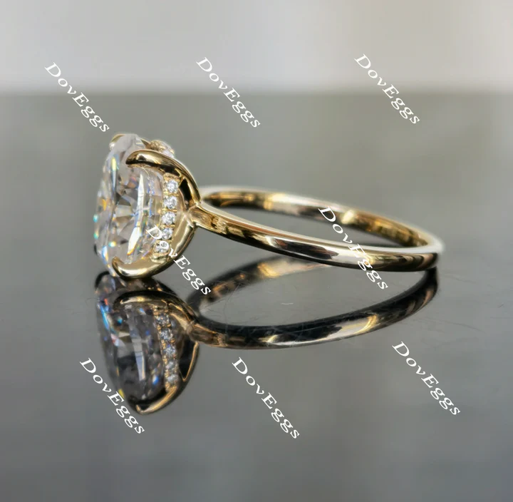 Doveggs hidden halo engagement ring semi-mount only(Exclusively to DovEggs Stones)