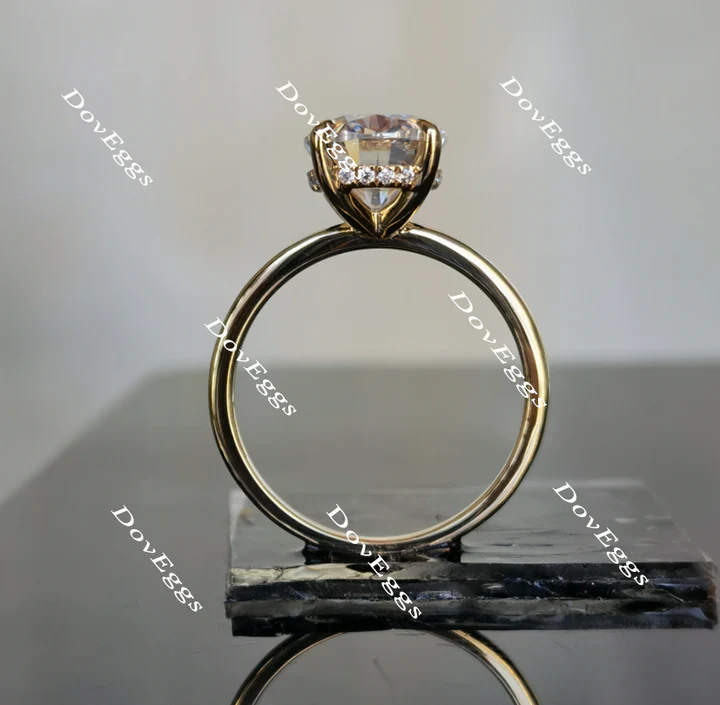 Doveggs hidden halo engagement ring semi-mount only(Exclusively to DovEggs Stones)