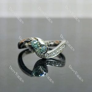 Doveggs pave half bezel engagement ring semi-mount only(Exclusively to DovEggs Stones)