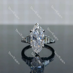 Doveggs side stones engagement ring semi-mount only(Exclusively to DovEggs Stones)