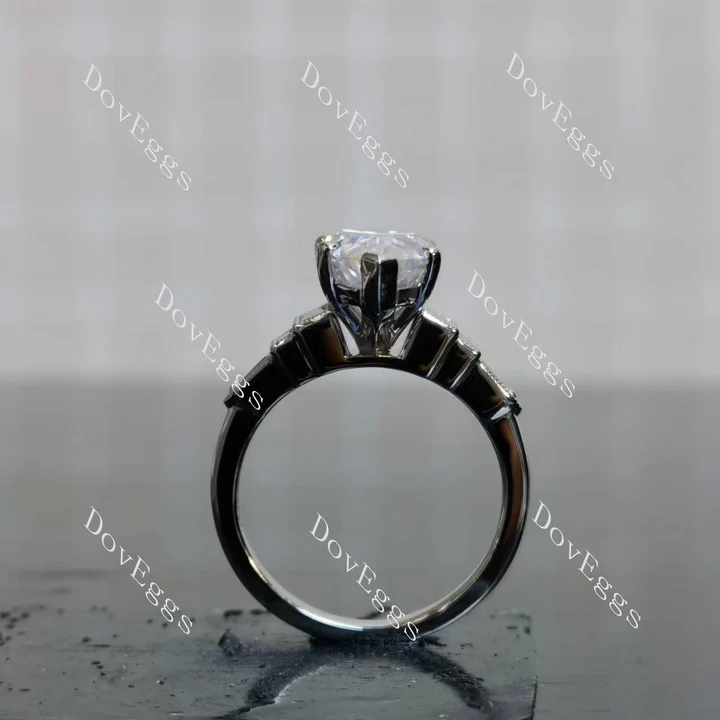 Doveggs side stones engagement ring semi-mount only(Exclusively to DovEggs Stones)