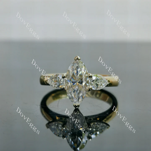 Doveggs three-stones engagement ring semi-mount only(Exclusively to DovEggs Stones)