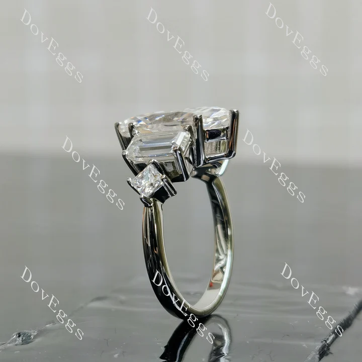 Doveggs side stones engagement ring semi-mount only(Exclusively to DovEggs Stones)