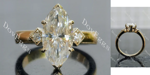 Doveggs three stones engagement ring semi-mount only(Exclusively to DovEggs Stones)