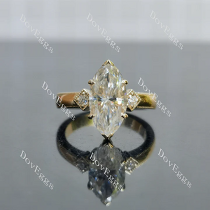 Doveggs three stones engagement ring semi-mount only(Exclusively to DovEggs Stones)