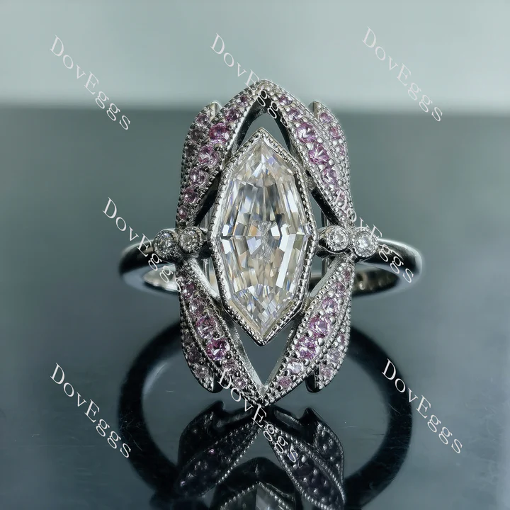 Doveggs art deco engagement ring semi-mount only(Exclusively to DovEggs Stones)