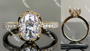 Doveggs half eternity pave engagement ring semi-mount only(Exclusively to DovEggs Stones)