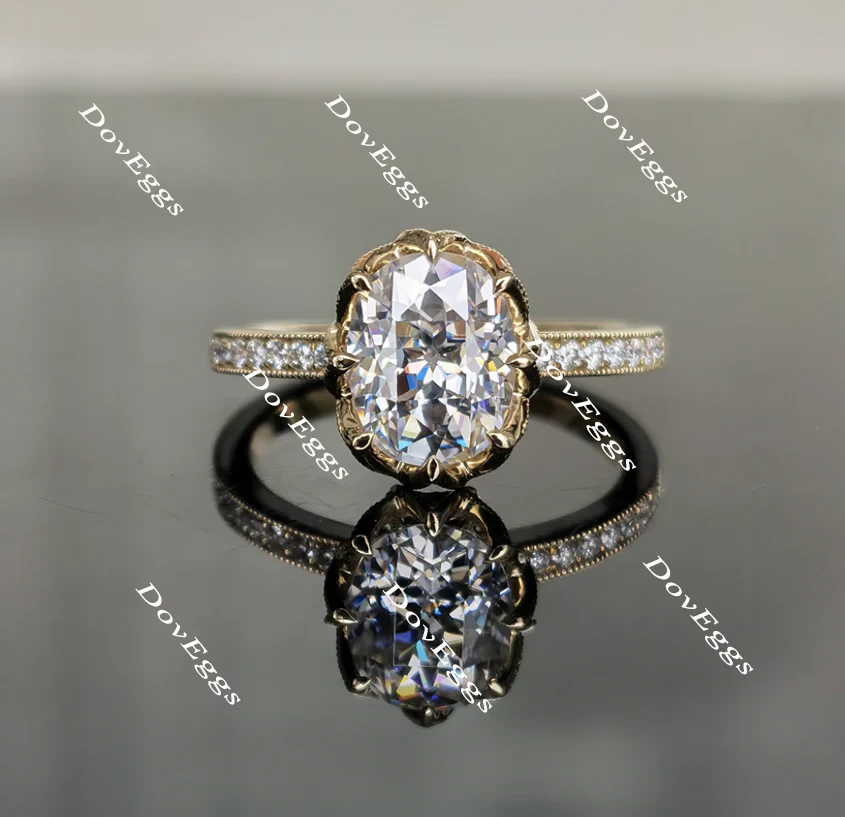 Doveggs half eternity pave engagement ring semi-mount only(Exclusively to DovEggs Stones)