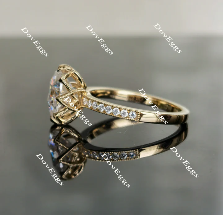 Doveggs half eternity pave engagement ring semi-mount only(Exclusively to DovEggs Stones)