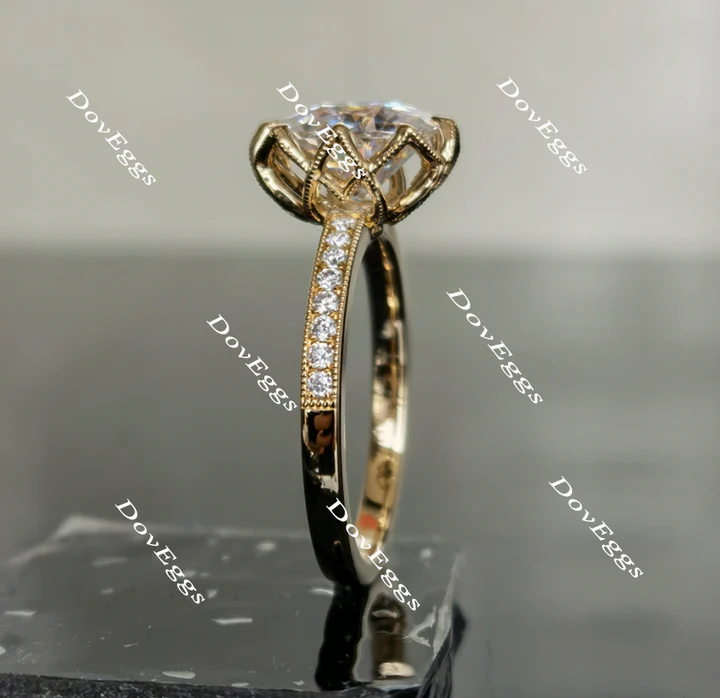 Doveggs half eternity pave engagement ring semi-mount only(Exclusively to DovEggs Stones)