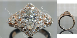 Doveggs vintage halo side stones engagement ring semi-mount only(Exclusively to DovEggs Stones)