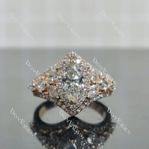 Doveggs vintage halo side stones engagement ring semi-mount only(Exclusively to DovEggs Stones)