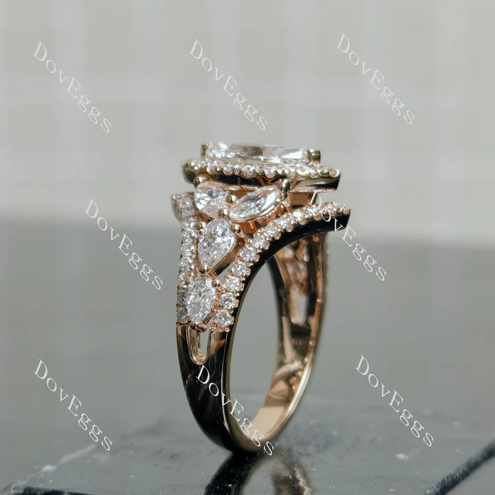 Doveggs vintage halo side stones engagement ring semi-mount only(Exclusively to DovEggs Stones)