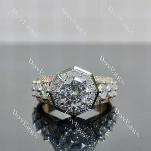 Doveggs vintage halo side stones engagement ring semi-mount only(Exclusively to DovEggs Stones)