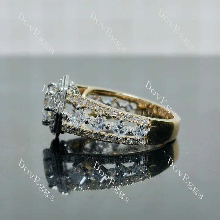 Doveggs vintage halo side stones engagement ring semi-mount only(Exclusively to DovEggs Stones)