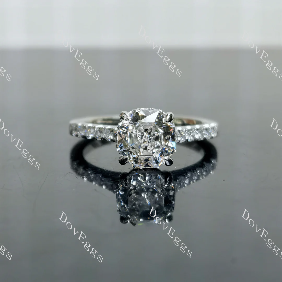 Doveggs pave half eternity engagement ring semi-mount only(Exclusively to DovEggs Stones)