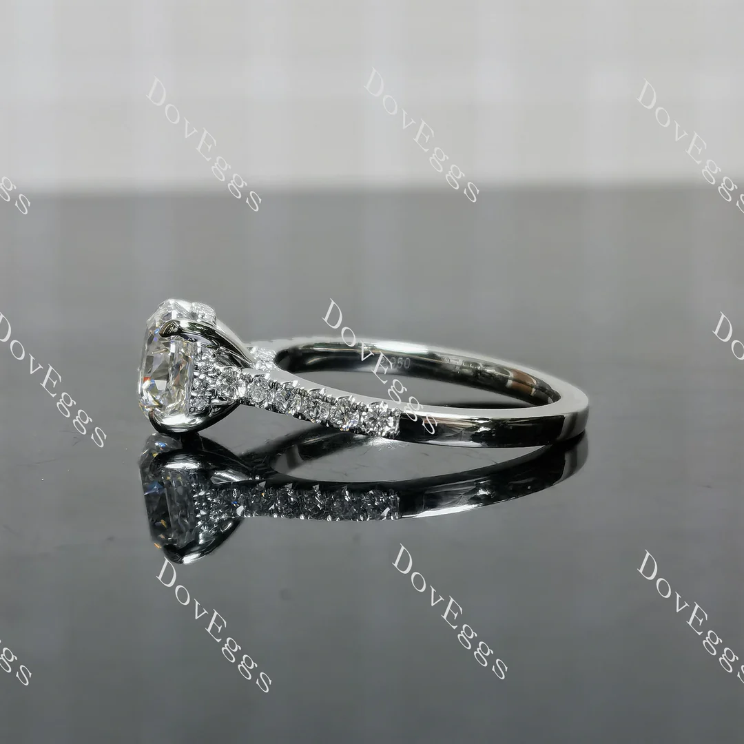 Doveggs pave half eternity engagement ring semi-mount only(Exclusively to DovEggs Stones)