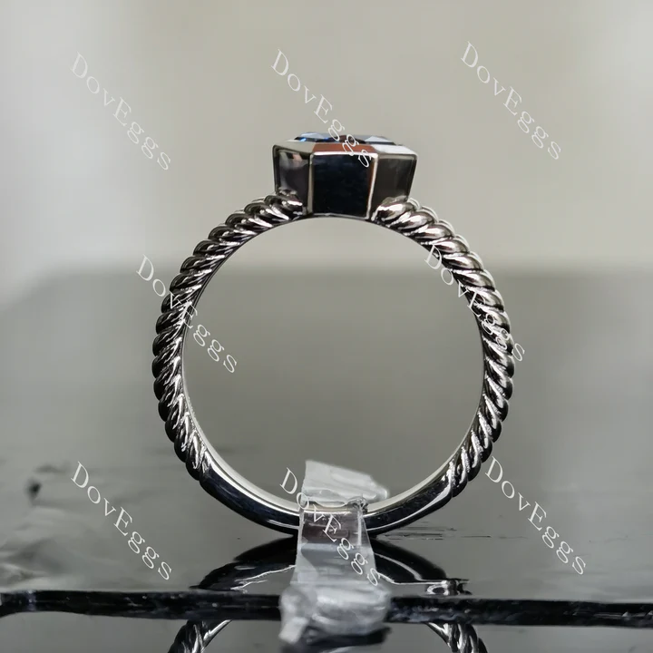 Doveggs bezel solitaire eternity engagement ring semi-mount only(Exclusively to DovEggs Stones)