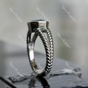 Doveggs bezel solitaire eternity engagement ring semi-mount only(Exclusively to DovEggs Stones)