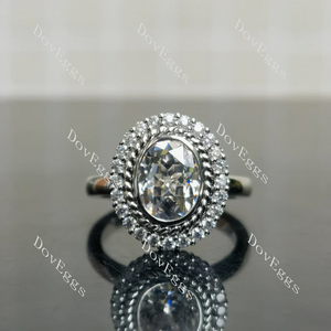 Doveggs bezel halo engagement ring semi-mount only(Exclusively to DovEggs Stones)