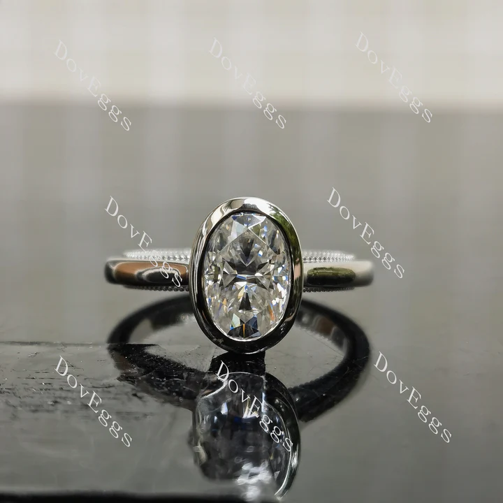 Doveggs bezel vintage engagement ring semi-mount only(Exclusively to DovEggs Stones)