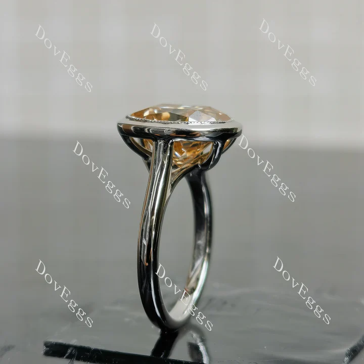 Doveggs bezel solitaire engagement ring semi-mount only(Exclusively to DovEggs Stones)