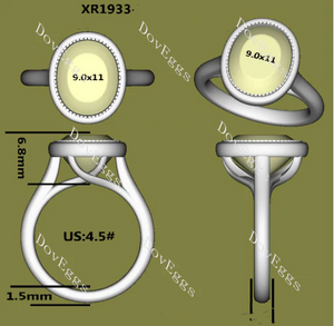 Doveggs bezel solitaire engagement ring semi-mount only(Exclusively to DovEggs Stones)