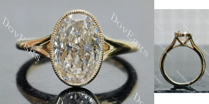 Doveggs bezel split shanks engagement ring semi-mount only(Exclusively to DovEggs Stones)